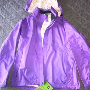 REI E1 Elements Full Zip Hooded Rain Jacket
